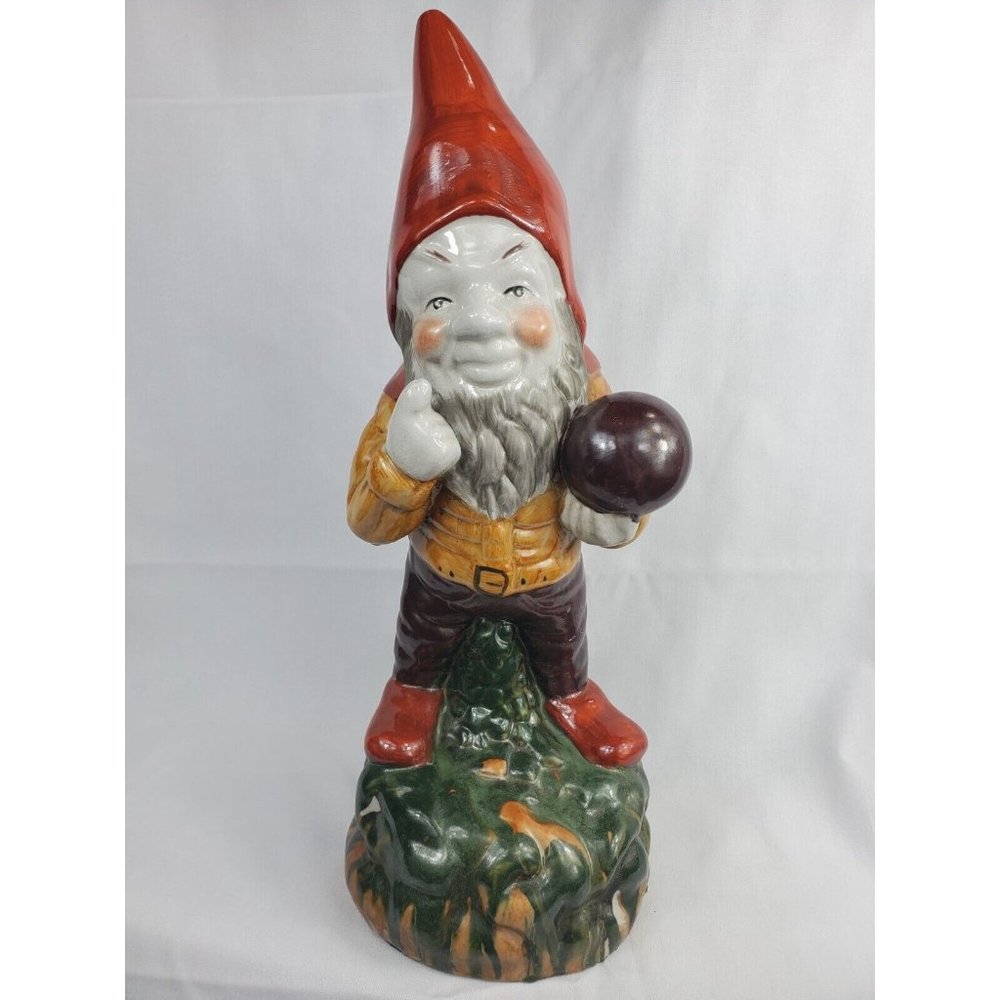 Vintage Phillip Griebel Standing Gnome Ceramic Handmade Garden Figurine